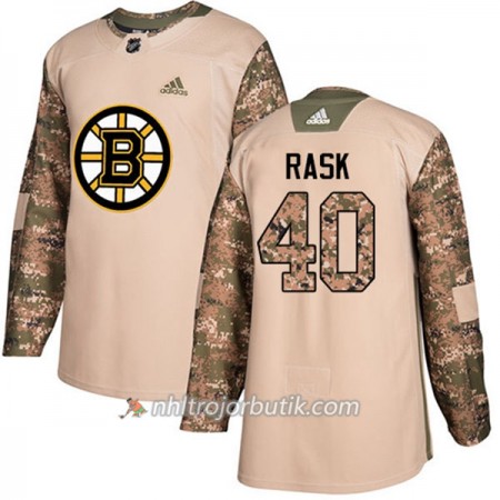 Män Ishockey Boston Bruins Tröja Tuukka Rask 40 Adidas 2017-2018 Camo Veterans Day Practice Authentic